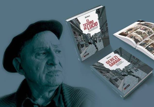 'Gerezi garaia' Luzio Urtubiaren istorioa kontatzen duen komiki liburuaren aurkezpena Belatz egilearekin.