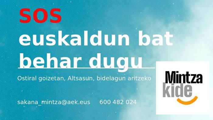 Euskaldun bat behar dugu