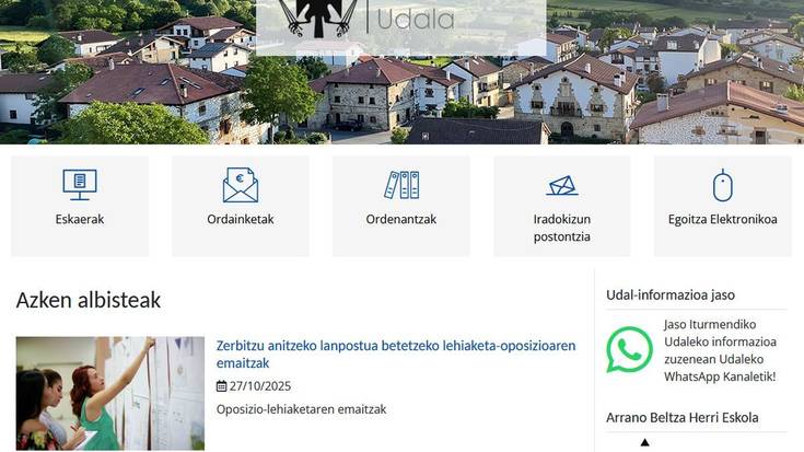 Iturmendiko Udalak webgunea berritu du
