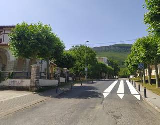 Zebrabide goratua eskolaren parean