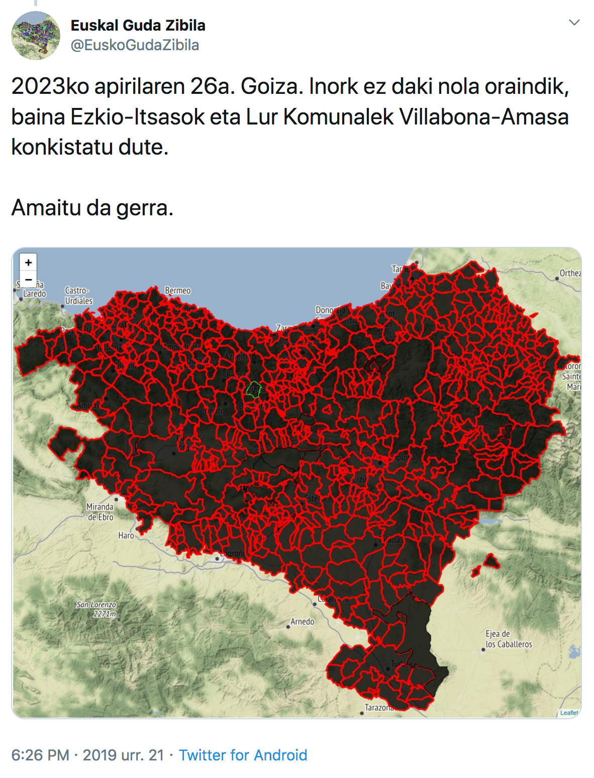 Amaitu da Euskal Guda Zibila