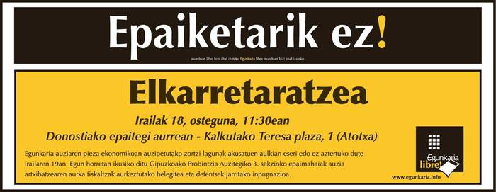 Epaiketa gehiagorik ez Egunkaria-ri